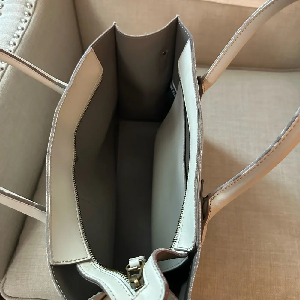 Anne Klein Cream Satchel Structured Design